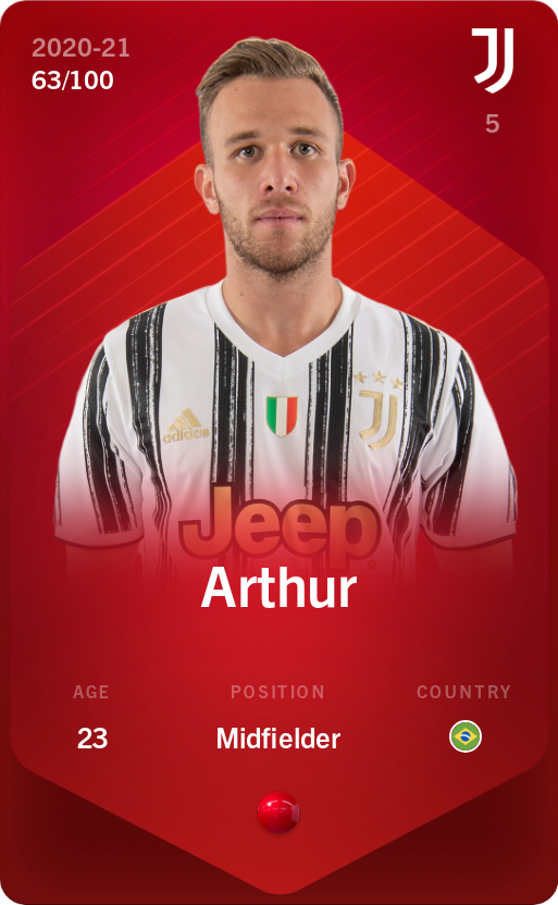 Sorare - Sorare Official - Arthur 2020-21 • Rare 63/100 - NFT # 1334979129586450775037208611311789011051814536555723325529972209942826636079