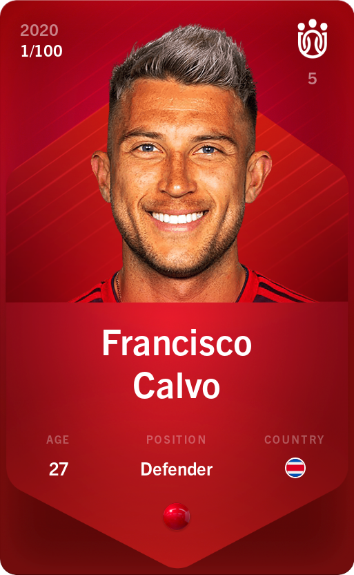 Sorare - Sorare Official - Francisco Calvo 2020-21 • Rare 1/100 - NFT # 3443009977451365116570949668792294867494666190846035968057441398027837755989