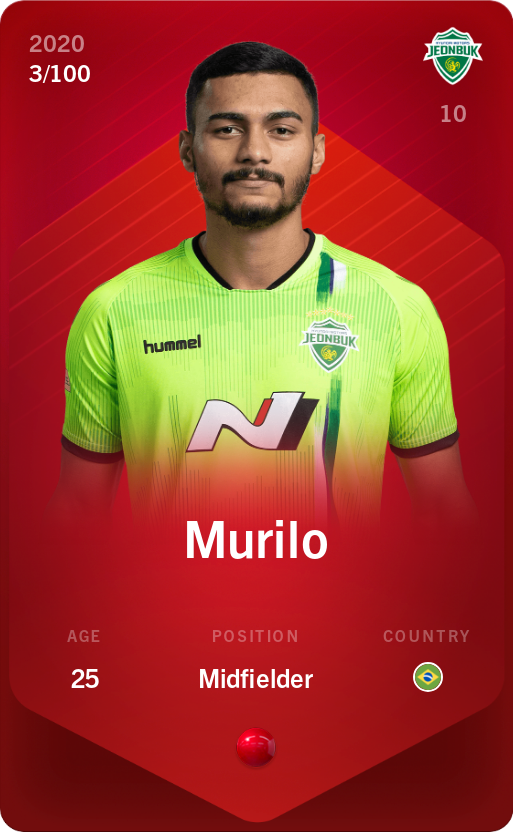Sorare - Sorare Official - Murilo 2020-21 • Rare 3/100 - NFT # 42145147829103013864292046532480401965261645891820099150592992721918564363126