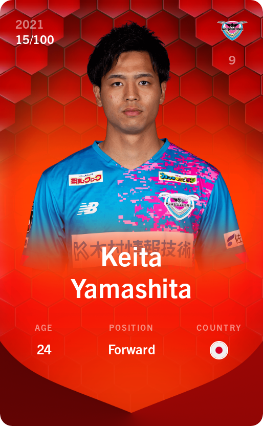 Sorare - Sorare Official - Keita Yamashita 2021-22 • Rare 15/100 - NFT # 82471905361711273625752866442407029478576825334099920235005493817400469479590