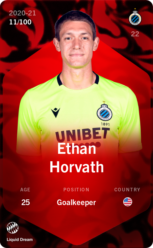 Sorare - Sorare Official - Ethan Horvath 2020-21 • Rare 11/100 - NFT # 23863598037432505857929608960244866972592864687324769062312988248178702782206