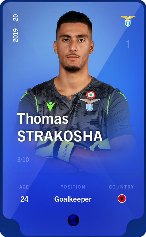 Sorare - Sorare Official - Thomas Strakosha 2019-20 • Super Rare 3/10 - NFT # 36374059007247309410022168701291117816815286674493487128942452235263722467105