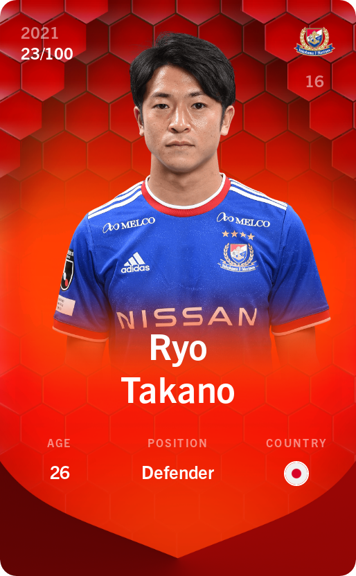 Sorare - Sorare Official - Ryo Takano 2021-22 • Rare 23/100 - NFT # 64918915878748307955987852535408286129240401296218084765533948597001604051285