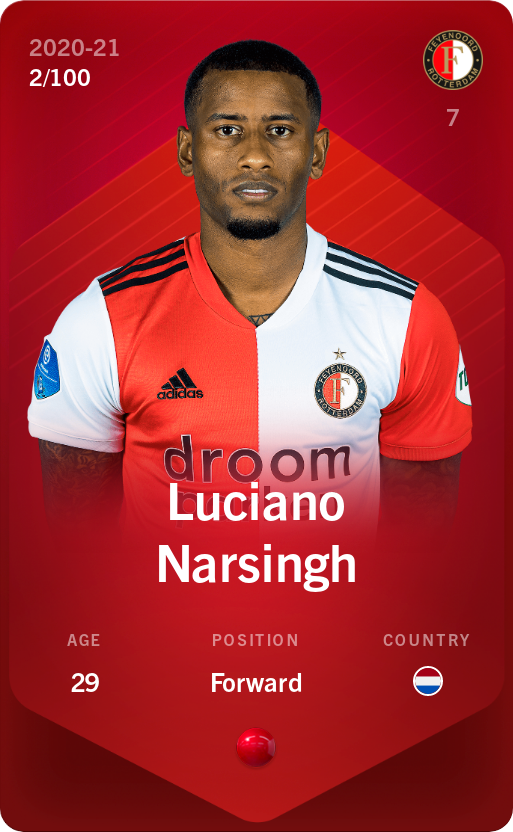 Sorare - Sorare Official - Luciano Narsingh 2020-21 • Rare 2/100 - NFT # 17822327615844669037259353581478732415475424530911387633416812009865804623572