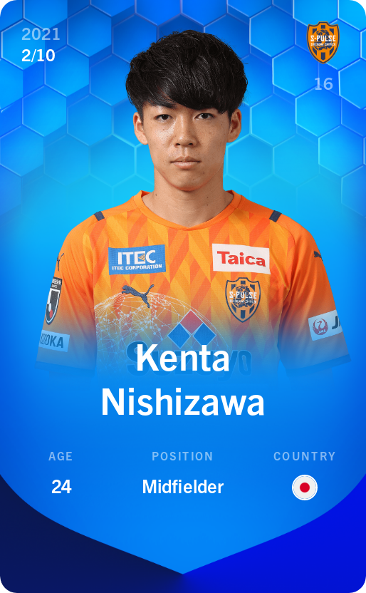Sorare - Sorare Official - Kenta Nishizawa 2021-22 • Super Rare 2/10 - NFT # 85346032826366436302589861696131510203456472356858747080138897943519008242679