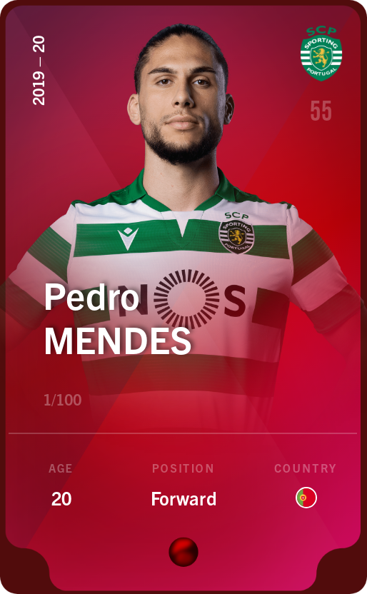 Sorare - Sorare Official - Pedro Mendes 2019-20 • Rare 1/100 - NFT # 110602767703920613480128761374376676574284584532938159268666253197470822669043