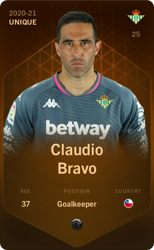 Sorare - Sorare Official - Claudio Bravo 2020-21 • Unique - NFT # 9857519851827064721965357857113198158657931017084177046605714330733290980508