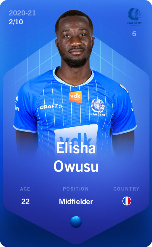 Sorare - Sorare Official - Elisha Owusu 2020-21 • Super Rare 2/10 - NFT # 44702169279338971351069435184343192274649990924178258789955020236854527517807