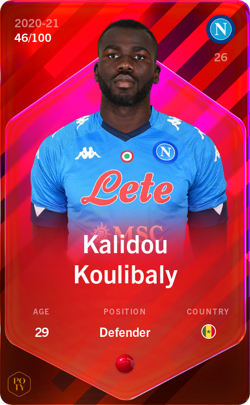Sorare - Sorare Official - Kalidou Koulibaly 2020-21 • Rare 46/100 - NFT # 4958766336549214423556644648609924851429718466949167981952420543875455042105