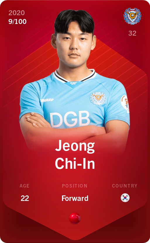 Sorare - Sorare Official - Jeong Chi-In 2020-21 • Rare 9/100 - NFT # 80135198284119633099534201556606619940881267574373889250828267293181852398678