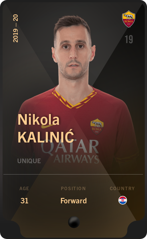 Sorare - Sorare Official - Nikola Kalinić 2019-20 • Unique - NFT # 95256564935448650527494086687222335116580209012345348825348336346838225666518