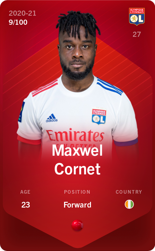 Sorare - Sorare Official - Maxwel Cornet 2020-21 • Rare 9/100 - NFT # 103878614486141963013409613200588270768746150462505005310308210393462428126622