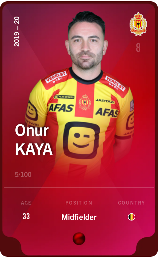 Sorare - Sorare Official - Onur Kaya 2019-20 • Rare 5/100 - NFT # 11531778001647909266998213715095503334394636526280927050684762158092163362487