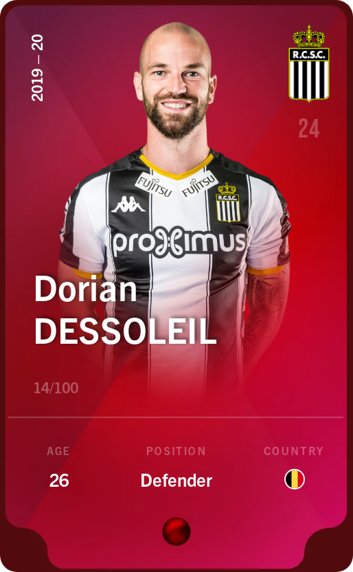 Sorare - Sorare Official - Dorian Dessoleil 2019-20 • Rare 14/100 - NFT # 78137049840313490035532847104419249152485741349111006969937239358846458010783