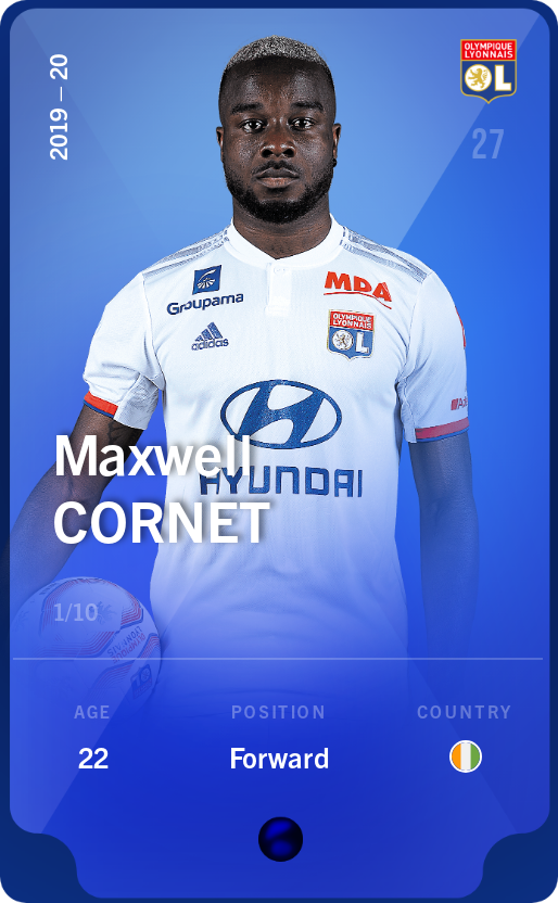 Sorare - Sorare Official - Maxwell Cornet 2019-20 • Super Rare 1/10 - NFT # 95585492585378775969099079624308256447601657118990340261144306909808764996691