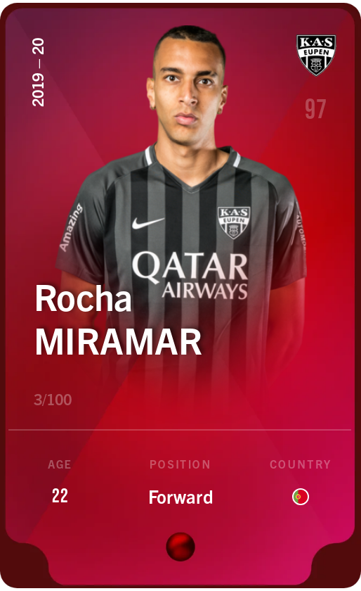 Sorare - Sorare Official - Rocha Miramar 2019-20 • Rare 3/100 - NFT # 21152010568249544821146545781502570419699292871500641883675564030471779174569