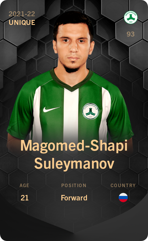 Sorare - Sorare Official - Magomed-Shapi Suleymanov 2021-22 • Unique - NFT # 14436114688838489851027705973127423728616049632356893212961812435321002776940