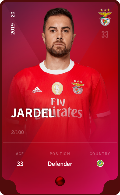 Sorare - Sorare Official - Jardel 2019-20 • Rare 2/100 - NFT # 52009687017908393310808878143479192135562444232063278119085784836138875737615