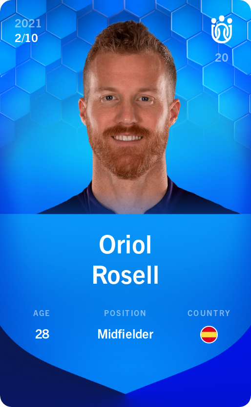 Sorare - Sorare Official - Oriol Rosell 2021-22 • Super Rare 2/10 - NFT # 35787157928759882762911561989250931207155628421750574728836060611165084798634