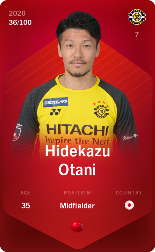 Sorare - Sorare Official - Hidekazu Otani 2020-21 • Rare 36/100 - NFT # 44576258819781865490533068038167442229324237754192660357685808755026435445528