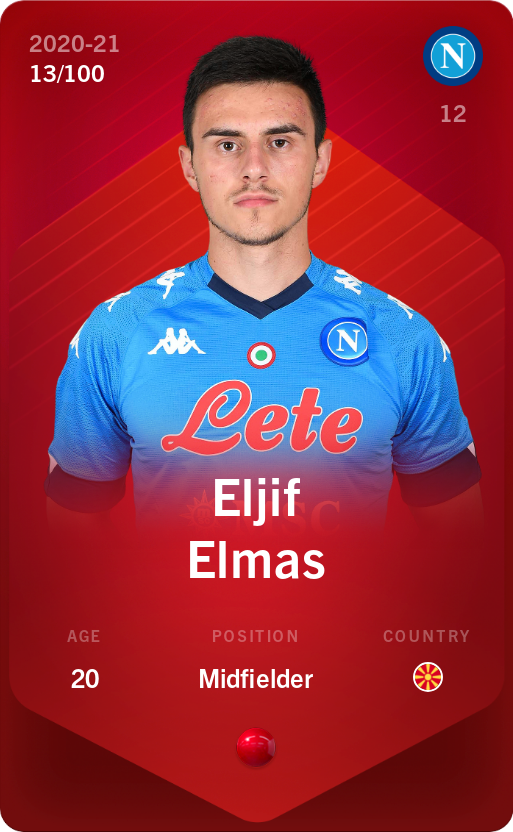 Sorare - Sorare Official - Eljif Elmas 2020-21 • Rare 13/100 - NFT # 100130656462546238720054432911452015067955800791069569267363077385514280541148