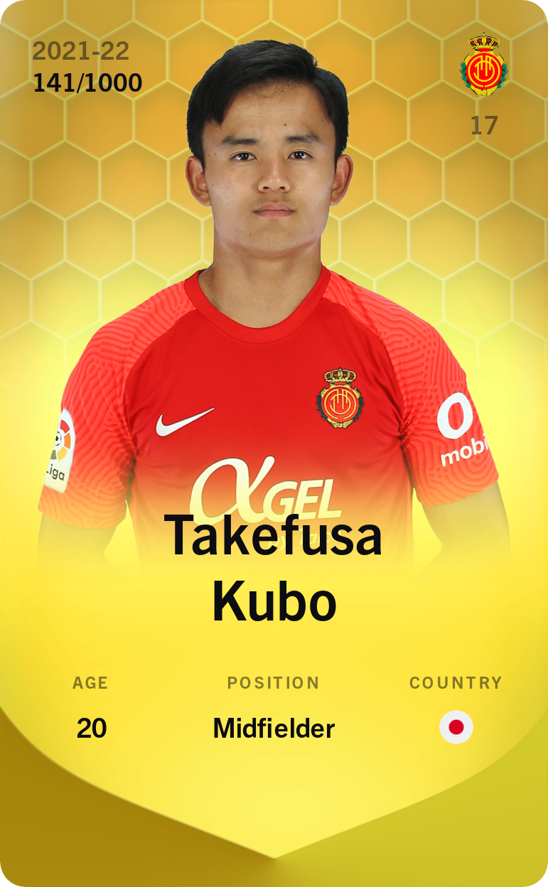 Sorare - Sorare Official - Takefusa Kubo 2021-22 • Limited 141/1000 - NFT # 86887617399101826372570994127097734553697915159861025405607479408222875456670