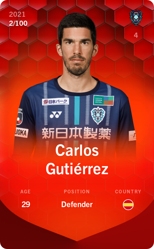 Sorare - Sorare Official - Carlos Gutiérrez 2021-22 • Rare 2/100 - NFT # 50669666365524956798406731932334360246838216940294881460996724767921051948509