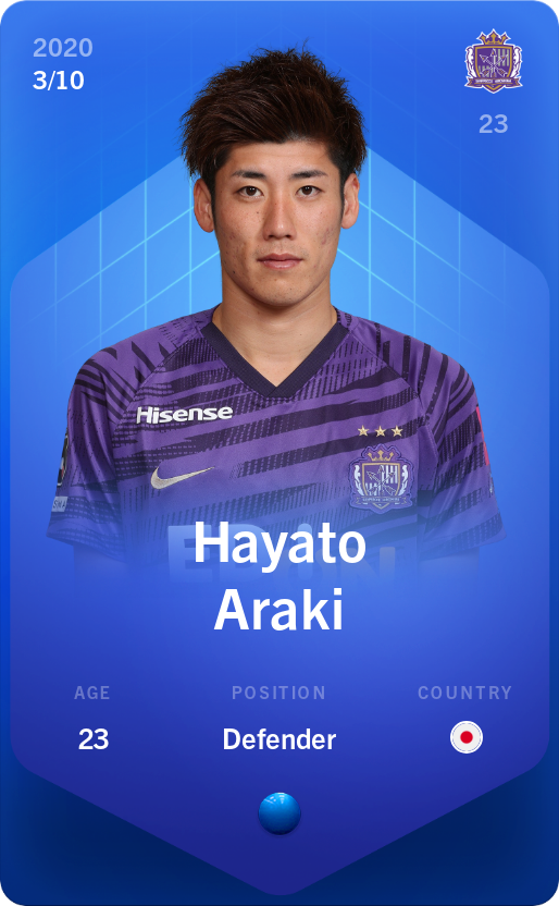Sorare - Sorare Official - Hayato Araki 2020-21 • Super Rare 3/10 - NFT # 20333914342472386934907251503238064856135004218012311004420931597243616623672