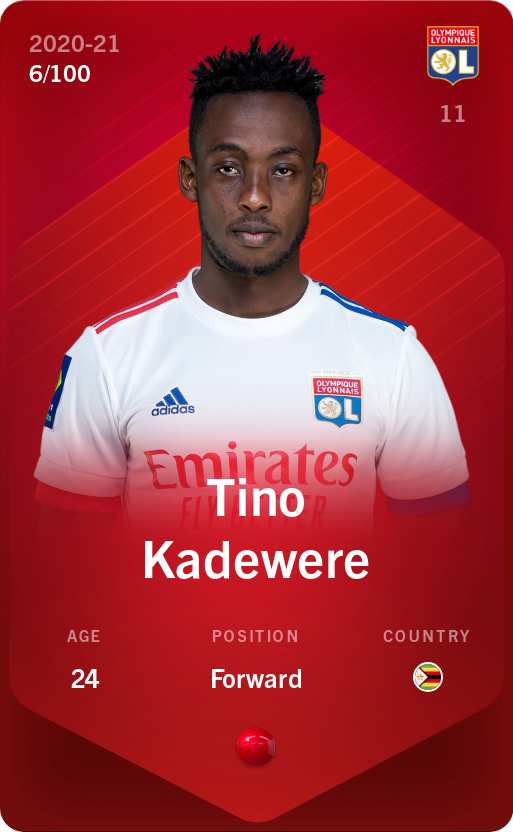 Sorare - Sorare Official - Tino Kadewere 2020-21 • Rare 6/100 - NFT # 101936831969000613999498838107324228120587107855893148963239723992156549119209