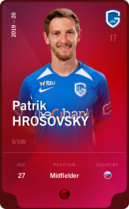 Sorare - Sorare Official - Patrik Hrošovský 2019-20 • Rare 6/100 - NFT # 43479962567015797399299250235007034695480641579249385169558164050325397119549