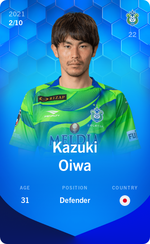 Sorare - Sorare Official - Kazuki Oiwa 2021-22 • Super Rare 2/10 - NFT # 52751914020184429435609398543338427244254236529597642187166105888767222594697