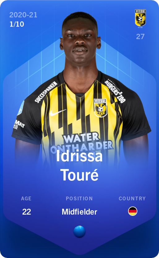Sorare - Sorare Official - Idrissa Touré 2020-21 • Super Rare 1/10 - NFT # 22375166974121674266654217625089959893703316421570595317435274041074399379201
