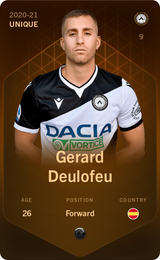 Sorare - Sorare Official - Gerard Deulofeu 2020-21 • Unique - NFT # 81810906978272440257428517361038683007690403693129127235975132892343410595251