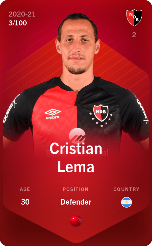 Sorare - Sorare Official - Cristian Lema 2020-21 • Rare 3/100 - NFT # 88864135582243090864390873118587316007945326162144870209758683421567491889374