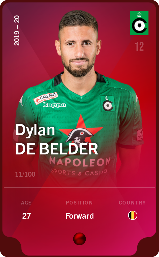 Sorare - Sorare Official - Dylan De Belder 2019-20 • Rare 11/100 - NFT # 85377312416033760643557998647340779373706308520165499675355141314559352593159