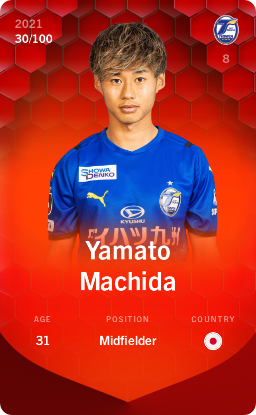 Sorare - Sorare Official - Yamato Machida 2021-22 • Rare 30/100 - NFT # 87720235881901077825779145284785031746257623541205658060893361975441252818505