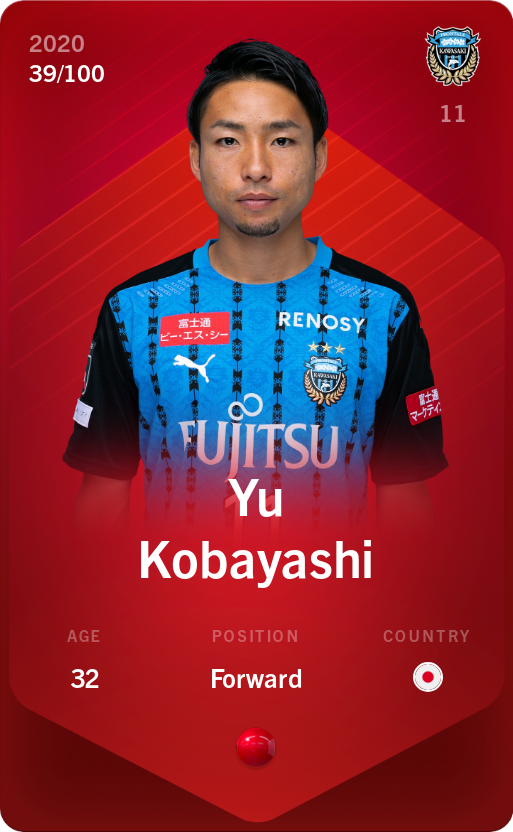 Sorare - Sorare Official - Yu Kobayashi 2020-21 • Rare 39/100 - NFT # 26750133543140029849288401590031754207914856806191087999606839606291864895075