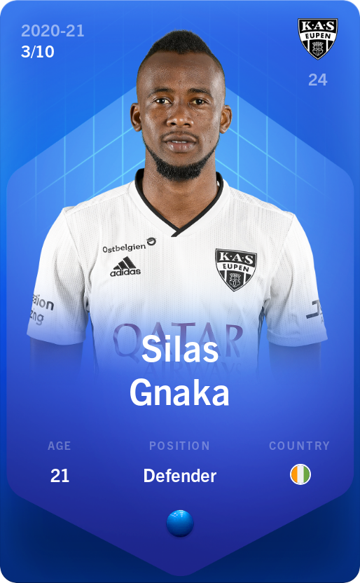 Sorare - Sorare Official - Silas Gnaka 2020-21 • Super Rare 3/10 - NFT # 244055361326255467474797475625728164425682673932725355027199981633432070756