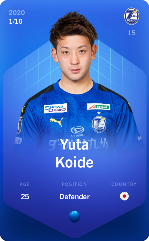 Sorare - Sorare Official - Yuta Koide 2020-21 • Super Rare 1/10 - NFT # 43922982872862778988951844946124023068510804108033910961332015885546267414770