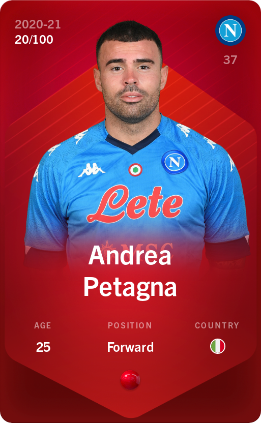 Sorare - Sorare Official - Andrea Petagna 2020-21 • Rare 20/100 - NFT # 84120918340204846184073341298148524061825304941441662492443855678077054390695