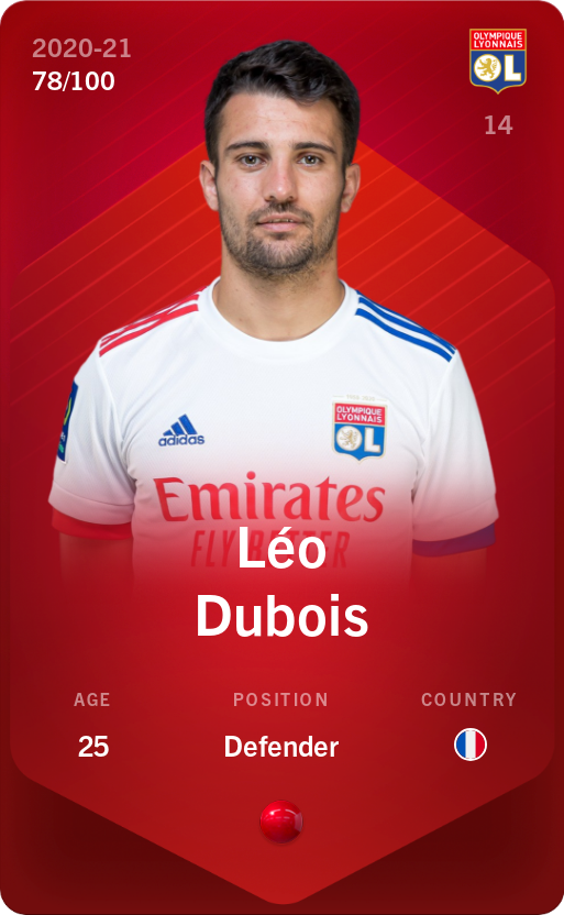 Sorare - Sorare Official - Léo Dubois 2020-21 • Rare 78/100 - NFT # 93103893480037034834569903523282377610042728865664994324030617508629350739998