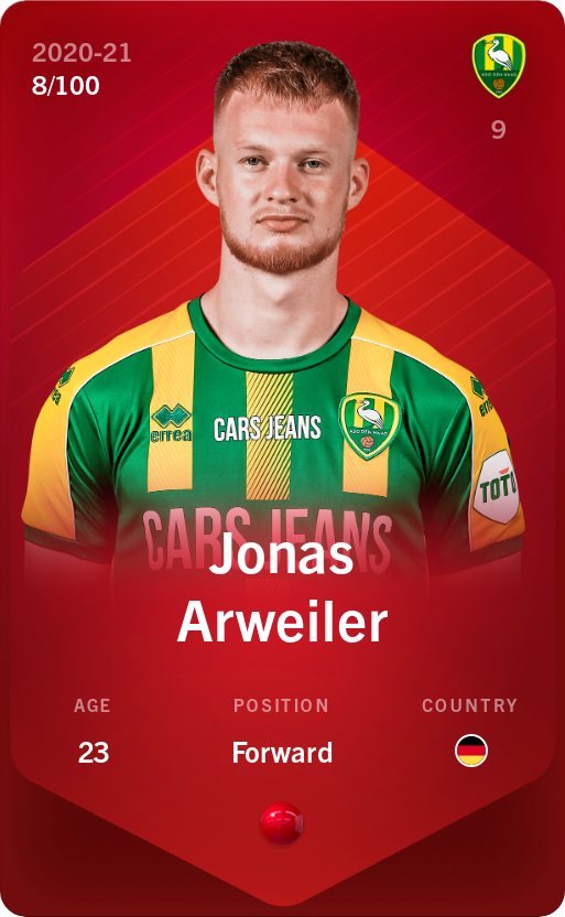 Sorare - Sorare Official - Jonas Arweiler 2020-21 • Rare 8/100 - NFT # 81713237345589978632667518188923532841900650856546535018373201950628198340869