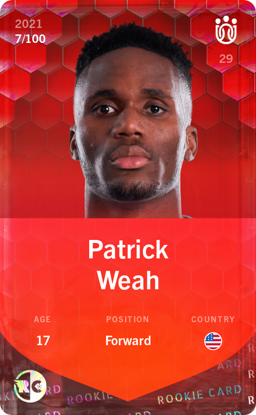 Sorare - Sorare Official - Patrick Weah 2021-22 • Rare 7/100 - NFT # 30692950129152086866201001123114090408408325223970260453732697757127491175105