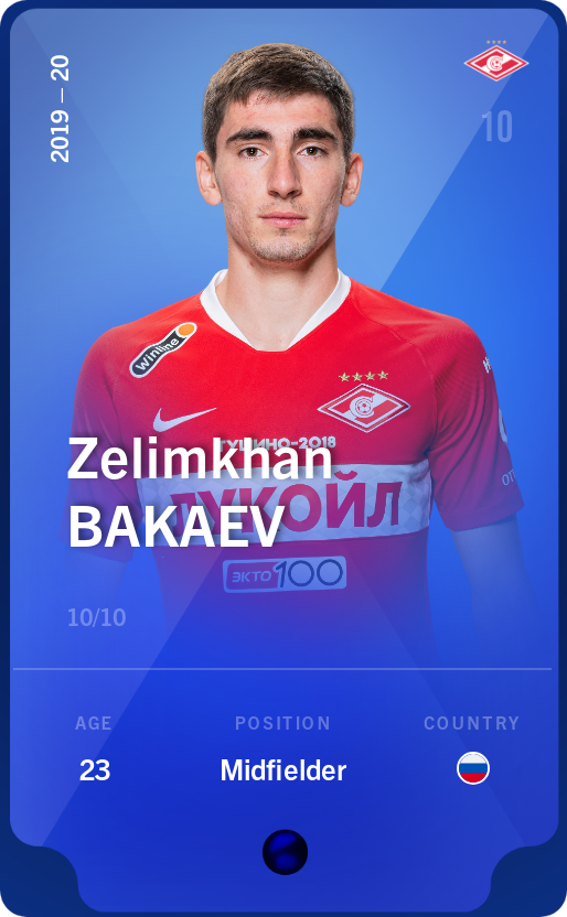 Sorare - Sorare Official - Zelimkhan Bakaev 2019-20 • Super Rare 10/10 - NFT # 42287193773765179206891254157738418014447980747109438826000244738928784601989