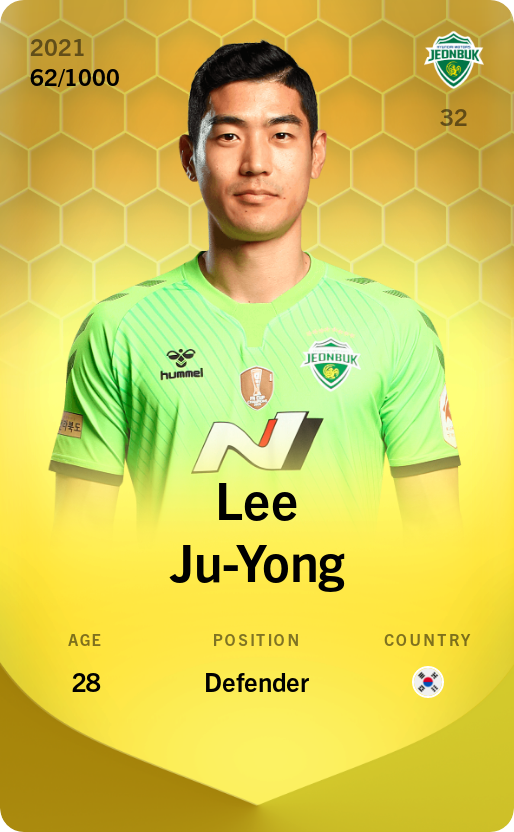 Sorare - Sorare Official - Lee Ju-Yong 2021-22 • Limited 62/1000 - NFT # 48548198509797068307172917779029921362707775825019702408817009369516798017024