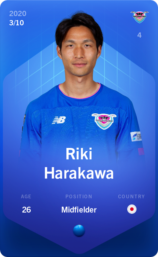 Sorare - Sorare Official - Riki Harakawa 2020-21 • Super Rare 3/10 - NFT # 38078333703606903949715050642016998696439779335553676779276309775014903020541