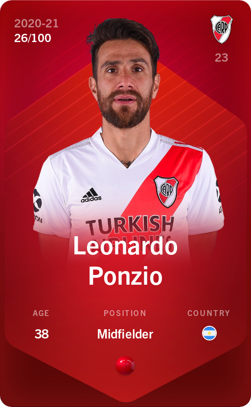 Sorare - Sorare Official - Leonardo Ponzio 2020-21 • Rare 26/100 - NFT # 71156862292130630816641256603097830668446862198796889846636897948657817607953