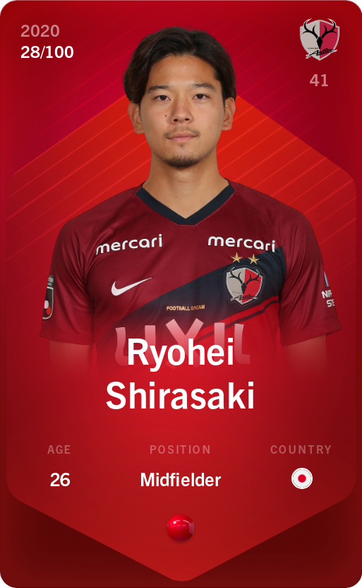 Sorare - Sorare Official - Ryohei Shirasaki 2020-21 • Rare 28/100 - NFT # 65263989270016503085034218824515902511452108269471281246051297894067626802529