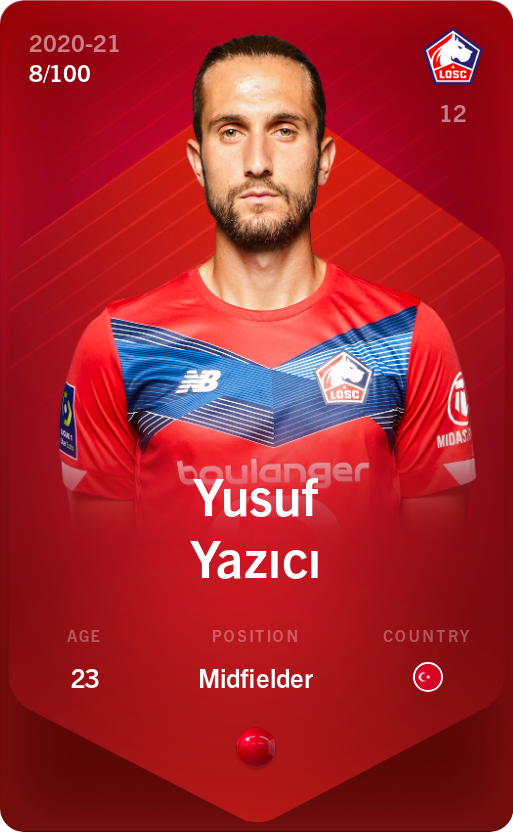 Sorare - Sorare Official - Yusuf Yazıcı 2020-21 • Rare 8/100 - NFT # 87591765349129158239048840878885705544698648972148934958198531075842874070670