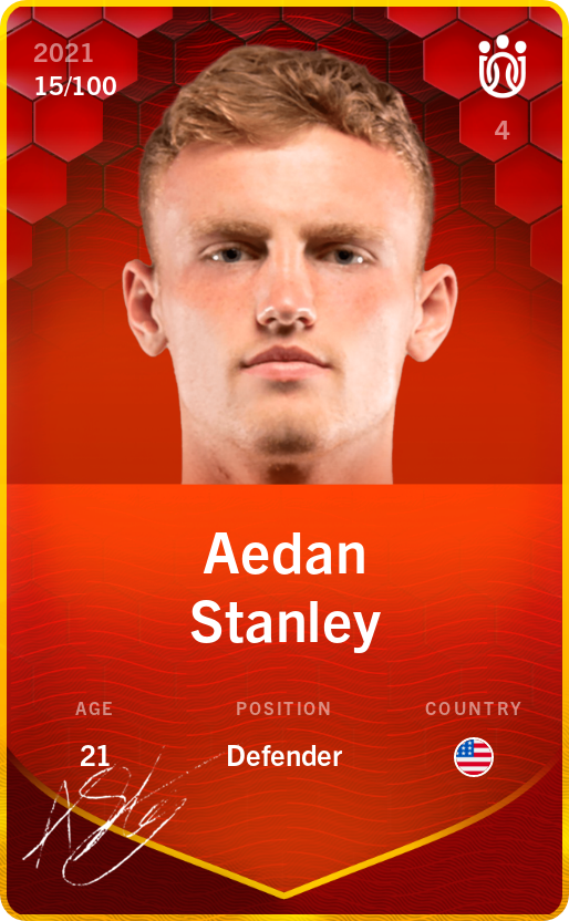 Sorare - Sorare Official - Aedan Stanley 2021-22 • Rare 15/100 - NFT # 67423092945074904394560264652440358295487050178015726992897934348698704749915